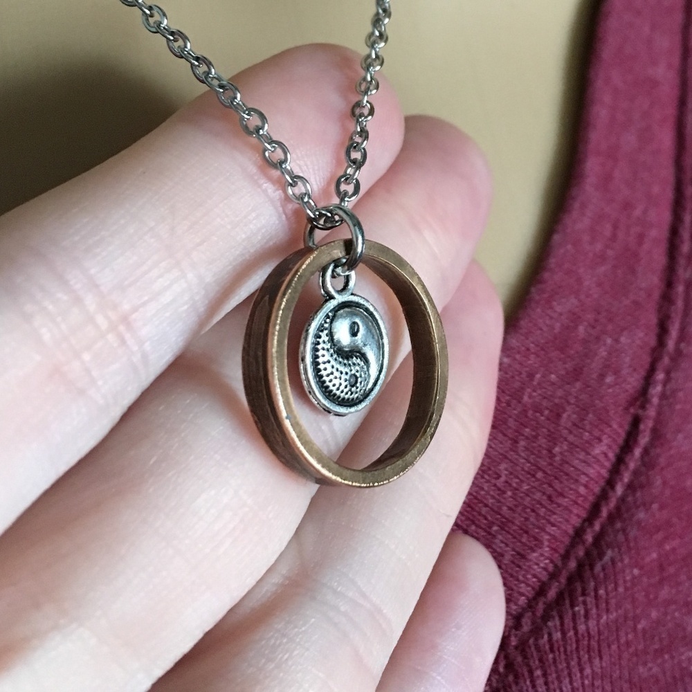 US Copper Wheat Penny Coin Ring Yin Yang Necklace Stainless Steel Unisex Lucky - Picture 5 of 11